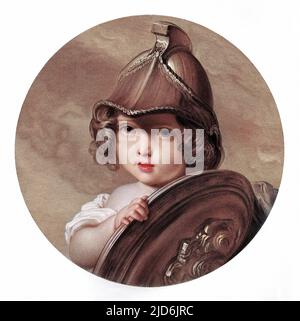 Prinzessin Helena (Prinzessin Christian von Schleswig-Holstein durch Heirat) - als "Amazonas" - (1846-1923). Kolorierte Version von: 10795130 Datum: Ca. 1850 Stockfoto