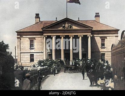 Neufundland, Kanada - St. Johns - Colonial Building. Kolorierte Version von: 10823727 Datum: 1902 Stockfoto