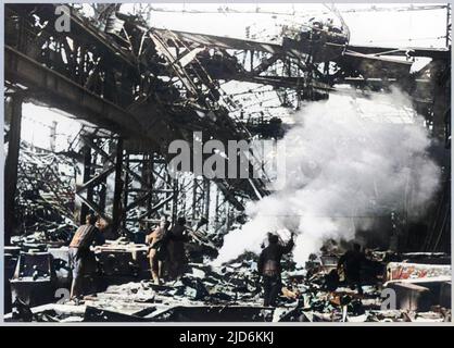 Schlacht im Traktorenwerk, später der letzte Stand für die Deutschen vor der Befreiung Stalingrads. Kolorierte Version von: 10059609 Datum: 1942-43 Stockfoto