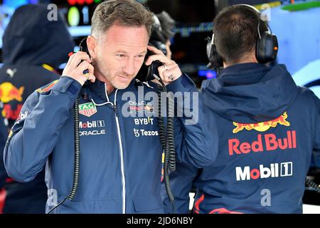 06/18/2022, Circuit Gilles-Villeneuve, Montreal, FORMEL 1 AWS GRAND PRIX DU CANADA 2022, im Bild Teamchef Christian Horner (Red Bull Racing Honda) Stockfoto