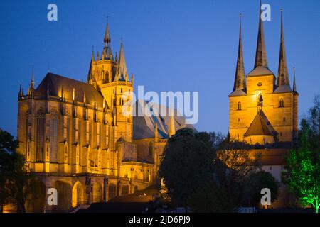 Deutschland, Thüringen, Erfurt, Mariendom, Severin-Kirche, Stockfoto