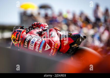 Hohenstein Ernstthal, Deutschland. 18.. Juni 2022. Qualifying für den MotoGP Liqui Moly Motorrad Grand Prix Deutschland auf dem Sachsenring Circuit. 18. Juni 2022 in Bild: 43 Jack Miller Clasificacion del Gran Premio Liqui Moly Motorrad de MotoGP de Alemania en el Circuito de Sachsenring, 18 de Junio de 2022 POOL/ MotoGP.com/Cordon die Pressebilder sind nur für den redaktionellen Gebrauch bestimmt. Obligatorischer Kredit: © motogp.com Kredit: CORDON PRESS/Alamy Live News Stockfoto