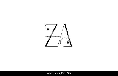 ZA, AZ Abstract Letters Logo Monogramm Stock Vektor