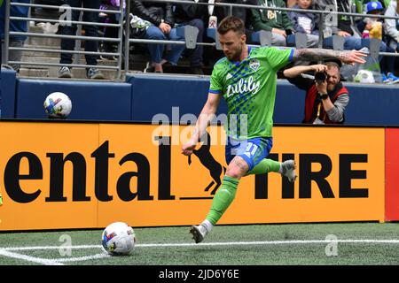 18. Juni 2022: = während des MLS-Fußballmatches zwischen LAFC und Seattle Sounders FC im Lumen Field in Seattle, WA. Steve Faber/CSM Stockfoto