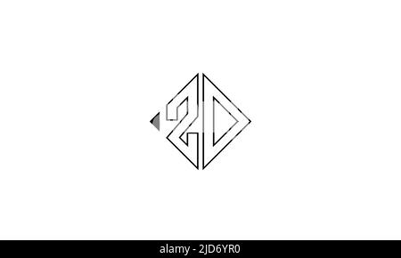 ZD, DZ Abstract Letters Logo Monogramm Stock Vektor