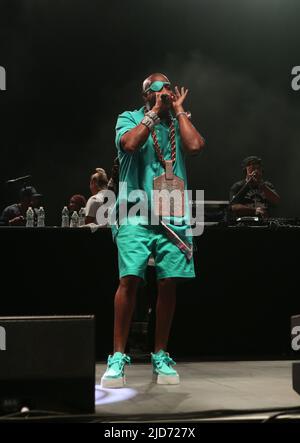 "IT's Time for Hip Hop in New York" Konzerte präsentiert von der City of New York, dem Universal Hip Hop Museum und IDEKO im Rahmen der NYC Homecoming Week in Orchard Beach, Bronx mit: Slick Rick wo: New York, New York, USA Wann: 16 Aug 2021 Credit: Derrick Salters/WENN Stockfoto