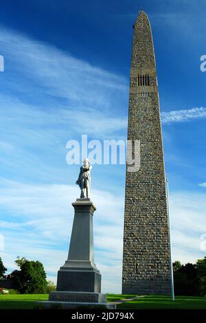 Das Bennington Battle Monument, das eine entscheidende Schlacht in der amerikanischen Revolution ehrt Stockfoto