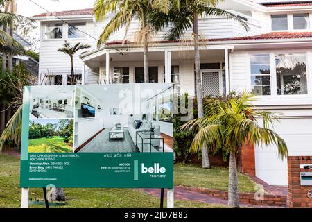 Familienhaus in Avalon Beach zum Verkauf durch Belle Property realtor, Sydney, NSW, Australien Stockfoto