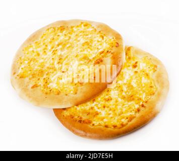 Hausgemachtes Käsebrot isoliert auf weißem Hintergrund Stockfoto