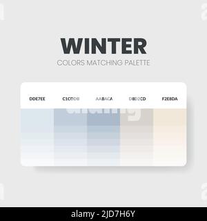 Winter-Farbschemata Ideen.Farbpaletten sind Trends Kombinationen und Palette Führer in diesem Jahr, eine Tabelle Farbtöne in RGB oder HEX. Eine Farb-swa Stock Vektor