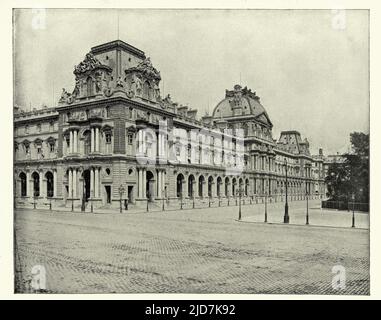 Vintage Illustration nach einer Fotografie des Louvre, Paris, 1890s, 19. Jahrhundert Stockfoto