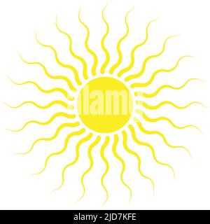 Darstellung des Sonnenvektors. Sonnenbild oder ClipArt Stock Vektor