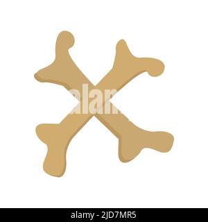 Hund Knochen Cartoon Zeichnung Einfaches Design. Vektorgrafik Isoliert Auf Weißem Hintergrund Stock Vektor