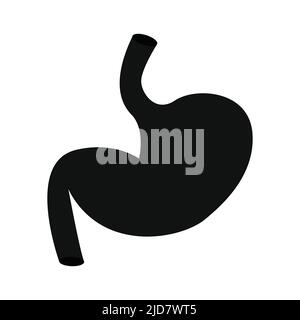 Symbol für menschlichen Magen. Internes Organ, Anatomie. Vektor Cartoon flache Icon Illustration isoliert auf weißem Hintergrund. Über Wissenschaft und Medizin. Stock Vektor