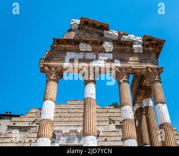 Das Kapitol von Brixia oder der Tempel der Kapitolinischen Triade in Brescia war der Haupttempel im Zentrum der römischen Stadt Brescia-italien Stockfoto