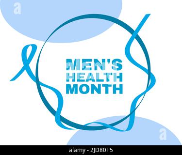 Mens Gesundheit Monat Konzept. Bannervorlage mit blauem Band und Text. Vektorgrafik. Stock Vektor