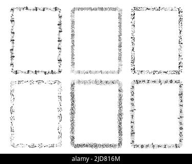 Freihand-Linie, Doodle Borders Clipart, verschiedene Formen des Doodle-Stils, Dekorative Elemente, Lehrer Clipart, skurrile Ränder für gemusterte Rahmen. Stock Vektor