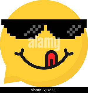 Sprechblase Emoji mit Zunge Stock Vektor