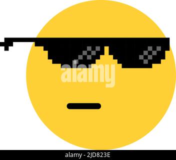 Runde Emoji wie ein Boss oder Anführer Stock Vektor