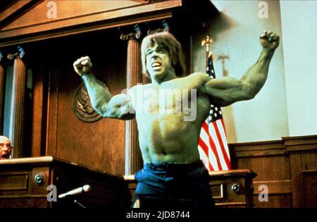 LOU FERRIGNO, PROZESS GEGEN DEN UNGLAUBLICHEN HULK, 1989, Stockfoto