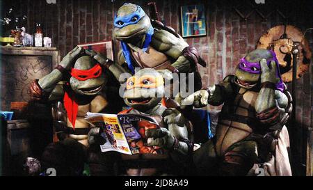 RAPHAEL, Leonardo, Michelangelo, Donatello, TEENAGE MUTANT NINJA TURTLES, 1990 Stockfoto