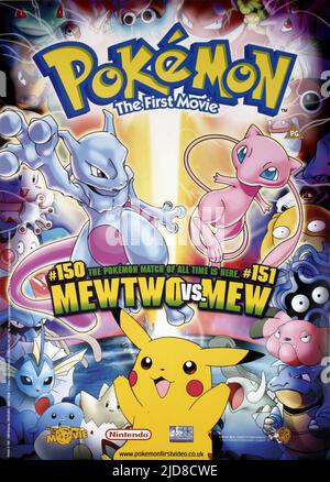 FILM POSTER, Pokemon: DER ERSTE FILM-mewtu Strikes Back, 1998 Stockfoto