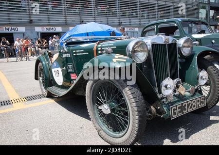 Monza, Italien. 18.. Juni 2022. MG TB during 1000 Miglia, Historical Motors in Monza, Italy, June 18 2022 Quelle: Independent Photo Agency/Alamy Live News Stockfoto