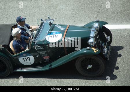 Monza, Italien. 18.. Juni 2022. MG TB during 1000 Miglia, Historical Motors in Monza, Italy, June 18 2022 Quelle: Independent Photo Agency/Alamy Live News Stockfoto