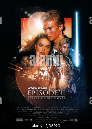 PORTMAN,CHRISTENSEN,POSTER, STAR WARS: EPISODE II - ANGRIFF DER KLONE, 2002, Stockfoto