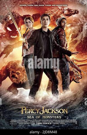 DADDARIO,LERMAN,POSTER, PERCY JACKSON: MEER DER MONSTER, 2013, Stockfoto