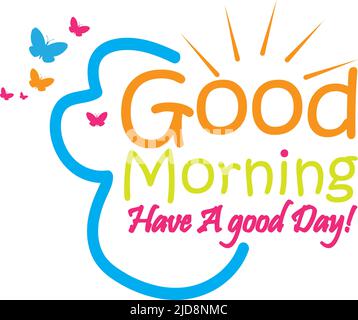 Good Morning Bunte Text Logo Design Stock Vektor