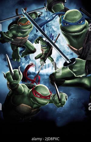 MICHAELANGELO, DONATELLO, LEONARDO, RAPHAEL, TMNT, 2007, Stockfoto