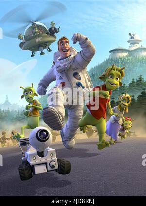 ROVER, LEM, CHUCK, SKIFF, ECKLE, PLANET 51, 2009, Stockfoto