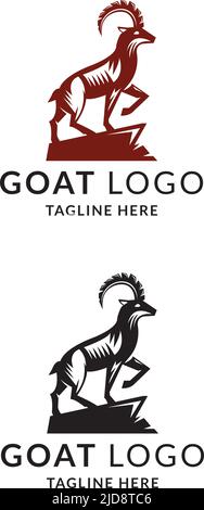Ziegenlogo Design-Vorlage, Ram-Symbol Stock Vektor