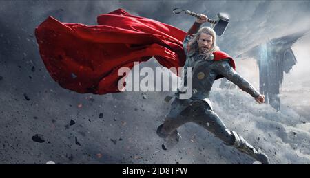 CHRIS HEMSWORTH, THOR: DIE DUNKLE WELT, 2013, Stockfoto