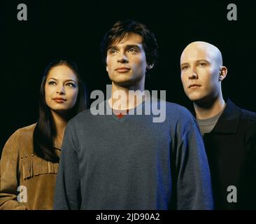 KREUK,WELLING,ROSENBAUM, SMALLVILLE, 2001, Stockfoto