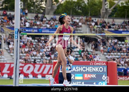 Iryna GERASHCHENKO (UKR) während der Wanda Diamond League 2022, Meeting de Paris am 18. Juni 2022 im Charlety-Stadion in Paris, Frankreich - Foto Ann-Dee Lamour / CDP MEDIA / DPPI Stockfoto