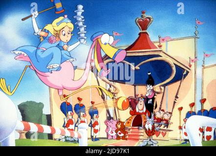 ALICE,FLAMINGO, THE CARE BEARS ADVENTURE IN WONDERLAND, 1987, Stockfoto