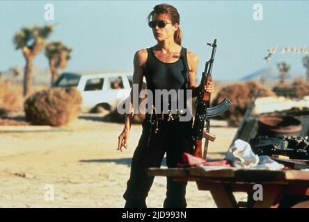 LINDA HAMILTON, TERMINATORIN 2: URTEILSTAG, 1991, Stockfoto