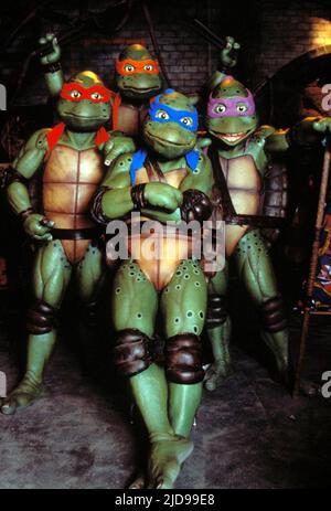 RAPHAEL, MICHELANGELO, LEONARDO, DONATELLO, TEENAGE MUTANT NINJA TURTLES III, 1993, Stockfoto