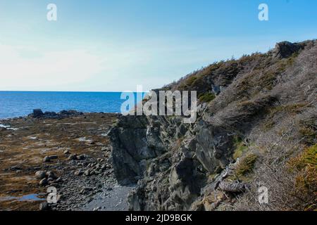 Sonnenuntergang, Lobster Cove Head Lighthouse, Rocky Harbour, Gros Morne National Park, Neufundland & Labrador Stockfoto