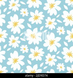 Gänseblümchen Blumen Vektor nahtlose Muster Stock Vektor