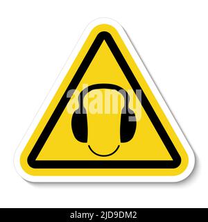 Symbol tragen Gehörschutz Schild Isolate auf weißem Hintergrund, Vektor-Illustration EPS.10 Stock Vektor