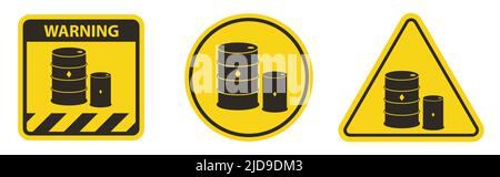 Chemical Drums Black Icon White Background Stock Vektor