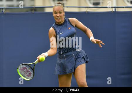 Freya Christie (GB) spielt im Qualifying beim Rothsay International, Devonshire Park, Eastbourne, 18.. Juni 2022 Stockfoto