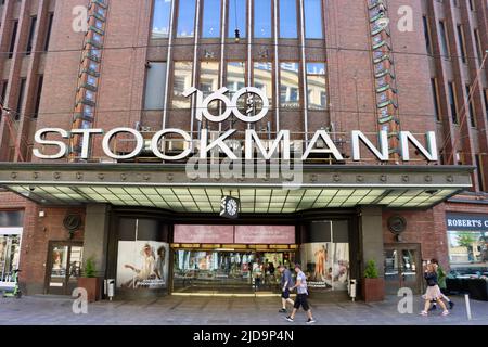 Stockmann Kaufhaus im Zentrum von Helsinki, Finnland Juni 2022 Stockfoto