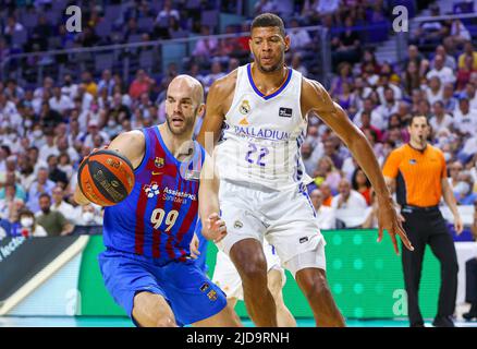 Madrid, Spanien. 19.. Juni 2022. 19.. Juni 2022; Wizink Center; Madrid; Spanien; Liga Endesa ACB; Playoff; Final 4; Real Madrid vs FC Barcelona 900/Cordon Press Credit: CORDON PRESS/Alamy Live News Stockfoto