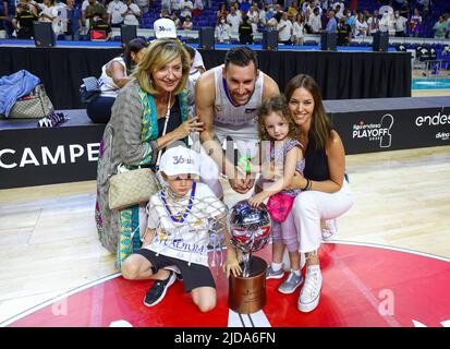 Madrid, Spanien. 19.. Juni 2022. 19.. Juni 2022; Wizink Center; Madrid; Spanien; Liga Endesa ACB; Playoff; Final 4; Real Madrid vs FC Barcelona 900/Cordon Press Credit: CORDON PRESS/Alamy Live News Stockfoto