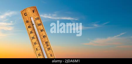 Hot summer weather concept with high temperatures. Stockfoto