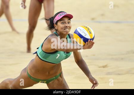 Während der Beach-Volleyball-WM-Finals am 19.. Juni 2022 im Foro Italico in Rom, Italien. Stockfoto